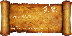 Font Nóra névjegykártya